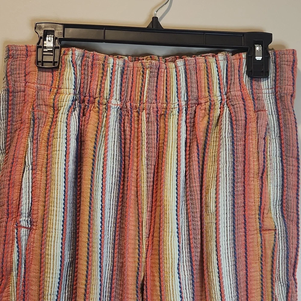 Free People Textured Striped Wide Leg Pants M/L (Tag Removed) - Picture 2 of 6